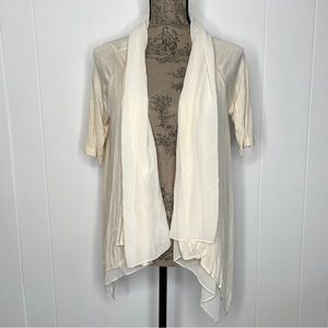 NWT Talbots Ivory Cascading Drapey Cardigan